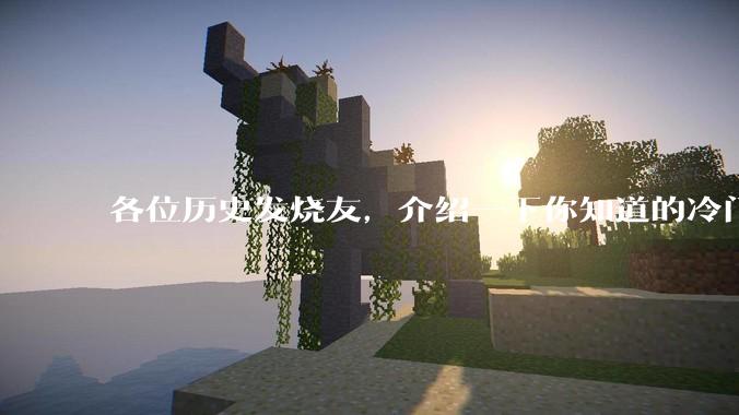 各位历史发烧友，介绍一下你知道的冷门史实或逆天史实？